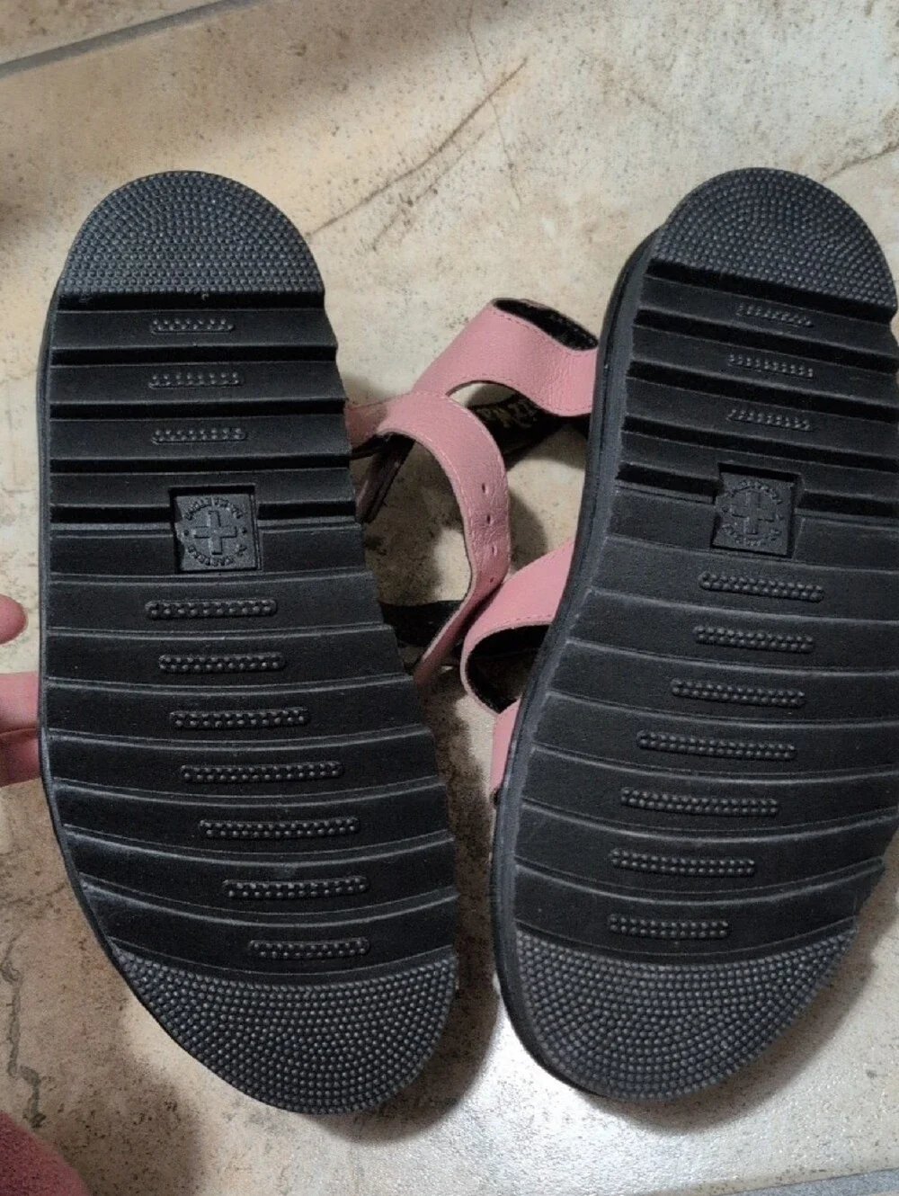Dr. Martens Pink Leather Strappy Platform Sandals